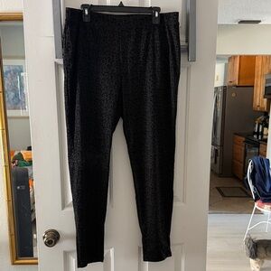 Jaclyn Smith Black Patterned Straight Leg Pants